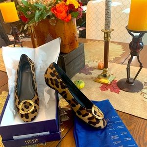 Stuart Weitzman size 8.5 leopard hair flats